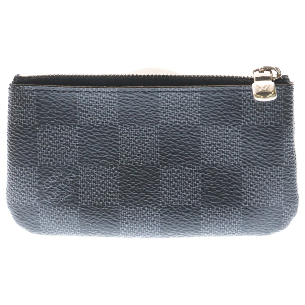LOUIS VUITTON(ルイヴィトン) ポシェット クレ ダミエ グラフィット PVC レザー コインケース ポーチ 小銭入れ シルバー金具 ブラック N60155
