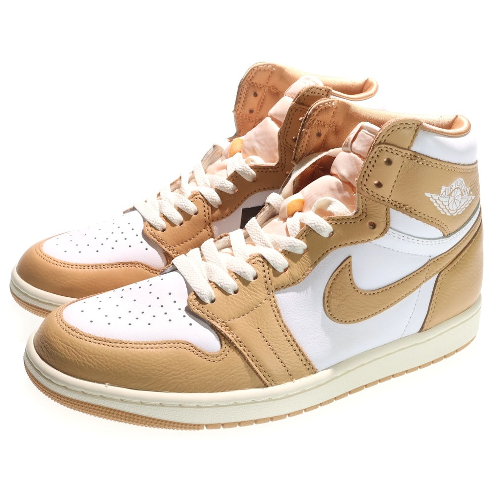NIKE(ナイキ) WMNS AIR JORDAN 1 RETRO HI OG FN6622-201 ウィメンズ エアジョーダン1 ハイカットスニーカー ホワイト/ベージュ US11.5/28.5cm レディース