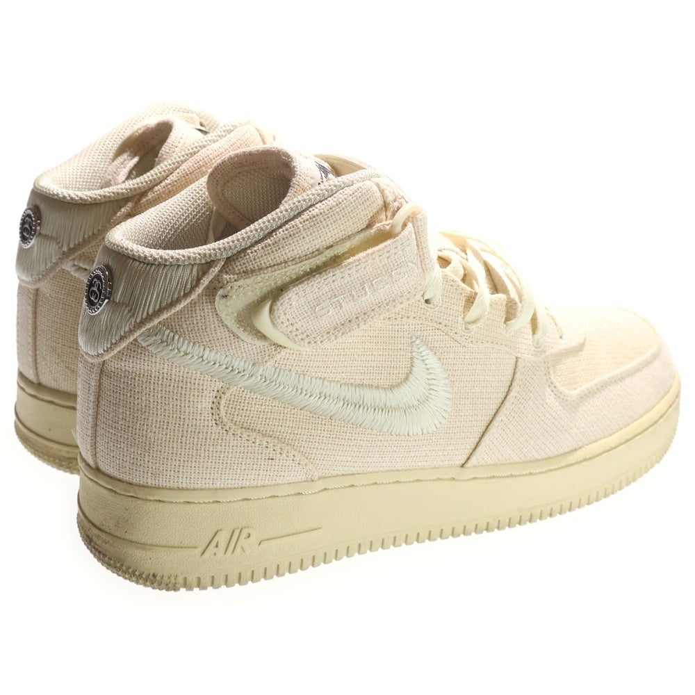 NIKE(ナイキ) ×STUSSY AIR FORCE1 '07 MID SP Fossil DJ7841-200 ステューシー エアフォース1 ミッドカットスニーカー アイボリー US10/28cm