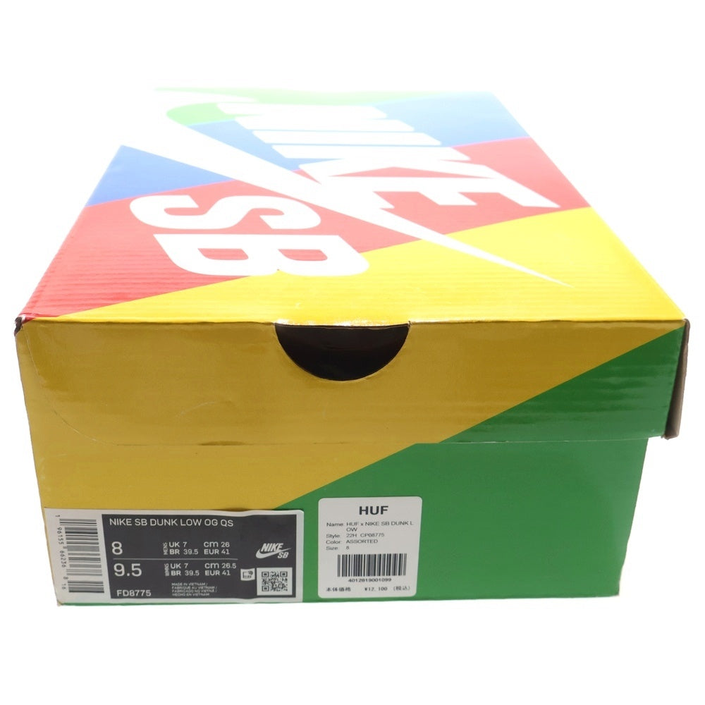 NIKE SB(ナイキエスビー) ×HUF DUNK SB LOW OG QS SAN FRANCISCO FD8775-001 ハフ ダンク サンフランシスコ ローカットスニーカー ブラック/ホワイト US8/26.0cm