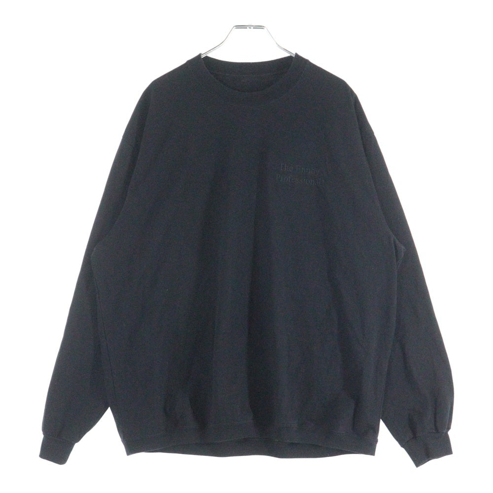 The Ennoy Professional(エンノイプロフェッショナル) 23SS フロントロゴ刺繍 クルーネック長袖Tシャツ ブラック