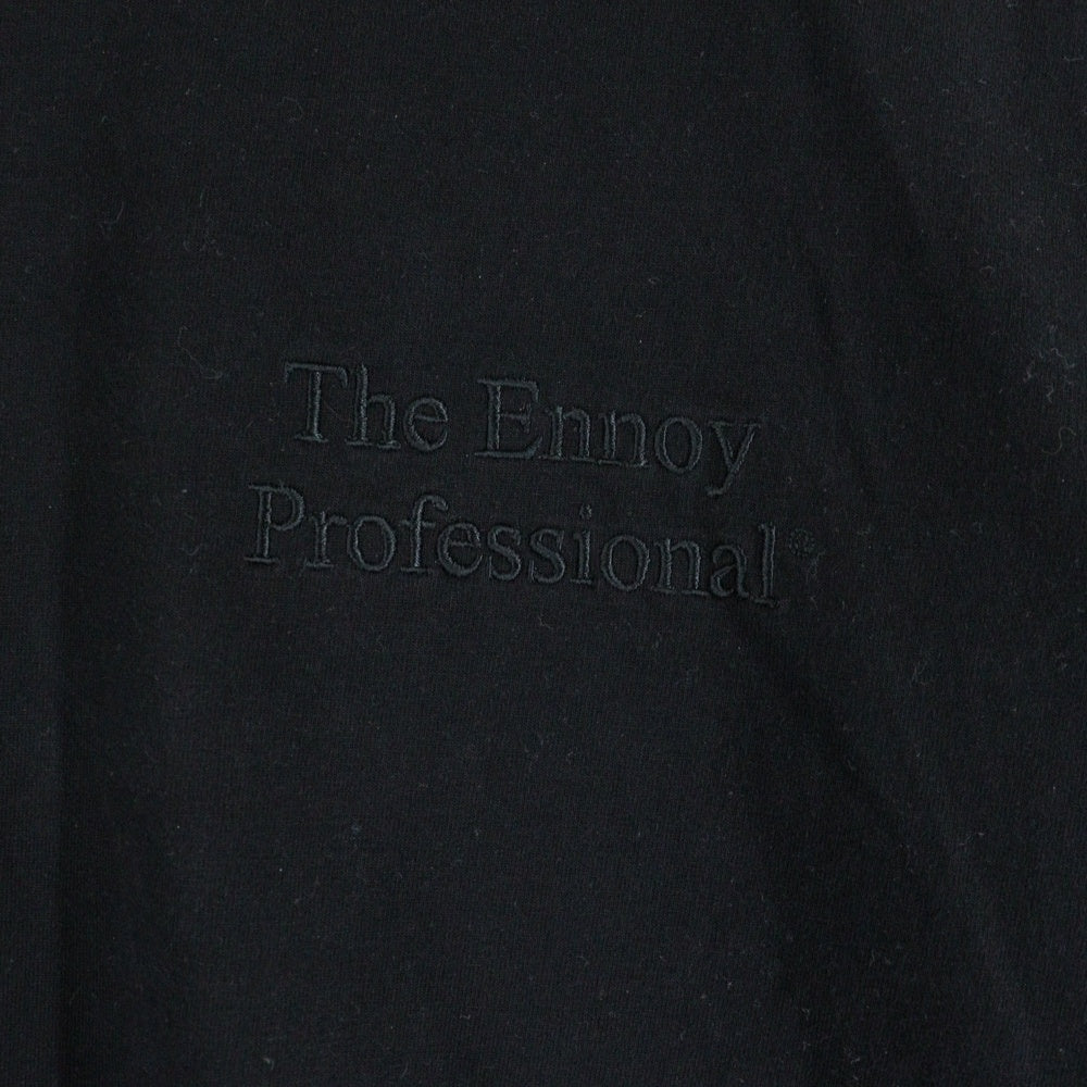 The Ennoy Professional(エンノイプロフェッショナル) 23SS フロントロゴ刺繍 クルーネック長袖Tシャツ ブラック