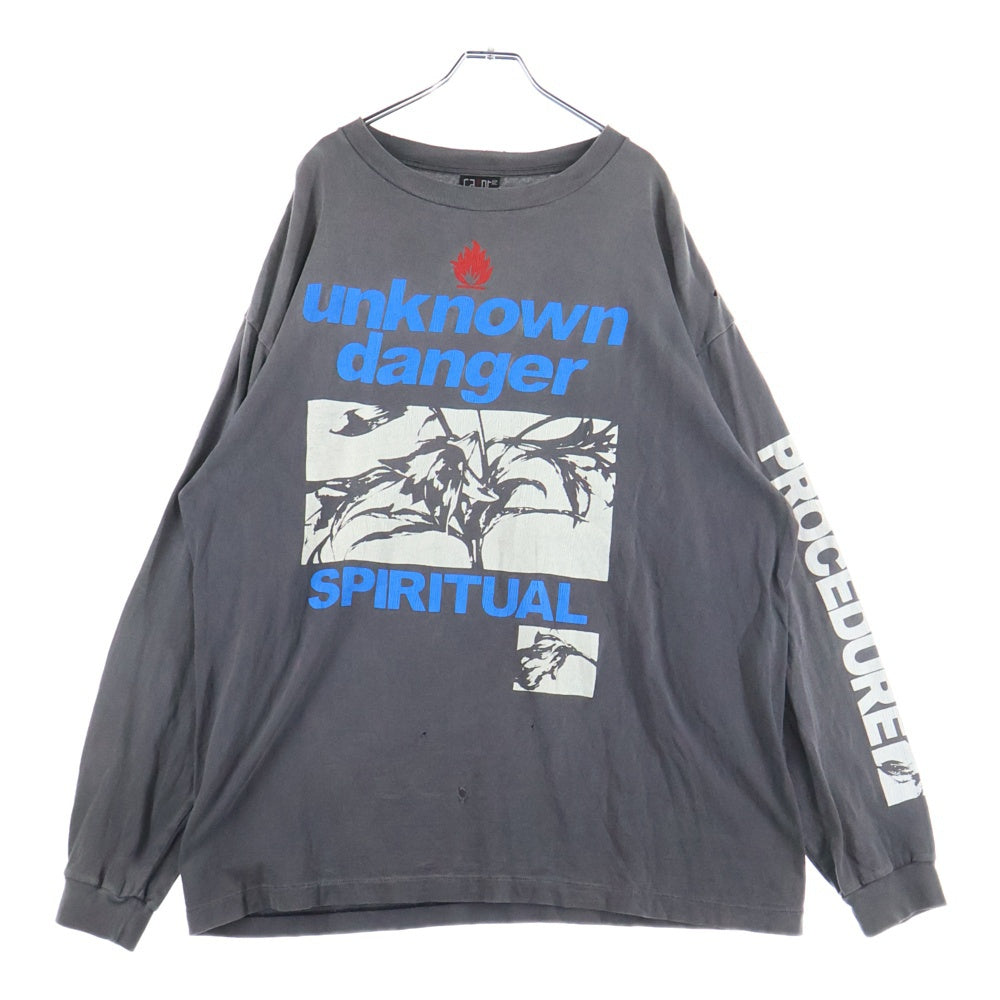 SAINT MICHAEL(セントマイケル) 23SS LS TEE/UNKNOWN SM-S23-0000-027 ダメージ加工ロングスリーブ長袖Tシャツ グレー