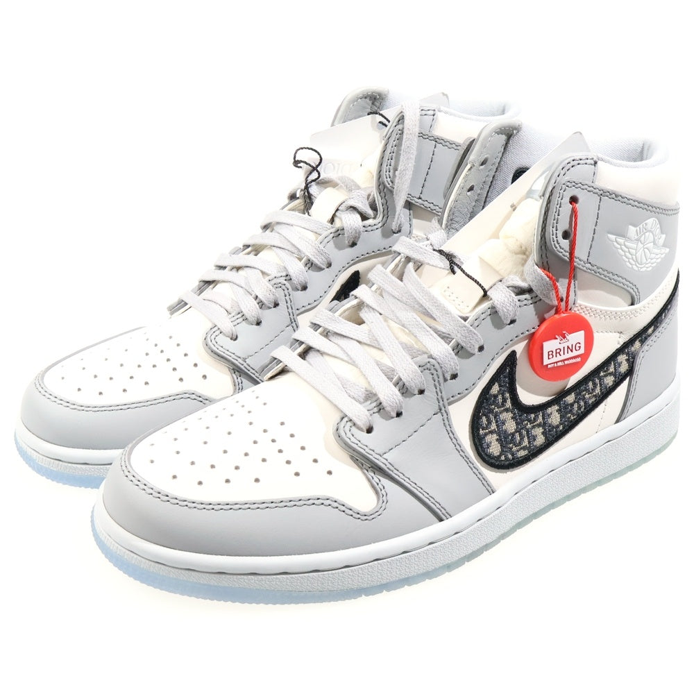 NIKE(ナイキ) ×DIOR AIR JORDAN 1 HIGH OG CN8607-002 ディオール エアジョーダン1 ハイカットスニーカー US8/26.0cm ホワイト/グレー