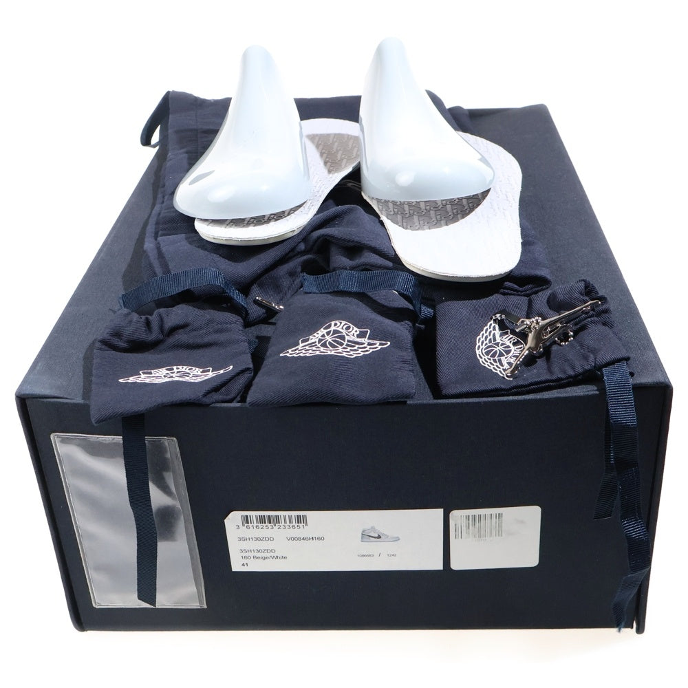 NIKE(ナイキ) ×DIOR AIR JORDAN 1 HIGH OG CN8607-002 ディオール エアジョーダン1 ハイカットスニーカー US8/26.0cm ホワイト/グレー
