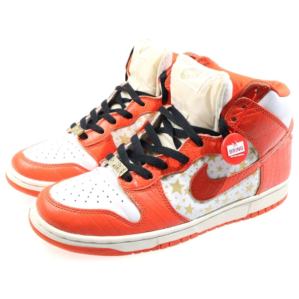 NIKE SB(ナイキエスビー) 【観賞用2003年製】×SUPREME DUNK HIGH PRO SB 307385-181 シュプリーム ダンク プロ ハイカットスニーカー US10.5/28.5cm オレンジ/ホワイト