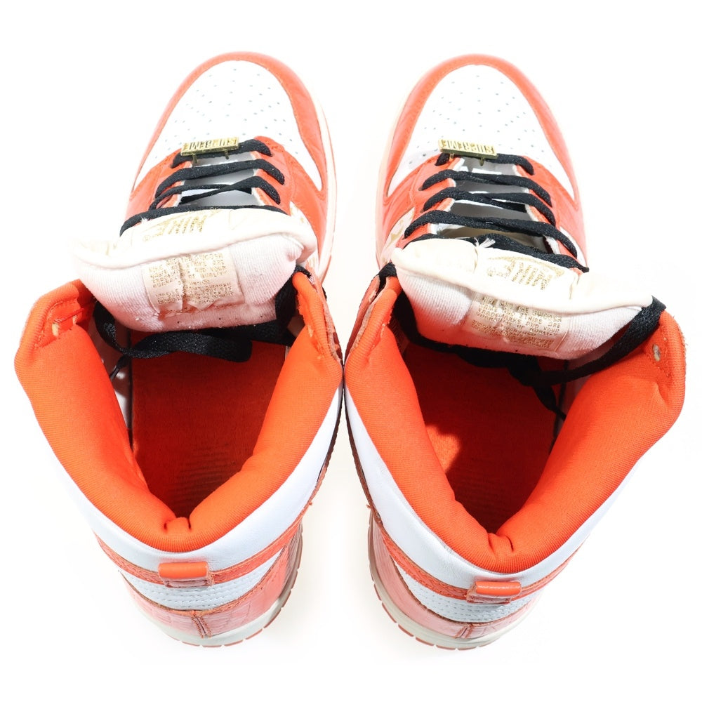 NIKE SB(ナイキエスビー) 【観賞用2003年製】×SUPREME DUNK HIGH PRO SB 307385-181 シュプリーム ダンク プロ ハイカットスニーカー US10.5/28.5cm オレンジ/ホワイト