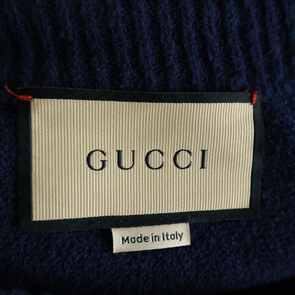 【国内正規品、未使用】GUCCI ネイビー ショートパンツ 48サイズ GUCCI(グッチ) パイル生地 サイドライン ショートパンツ ネイビー