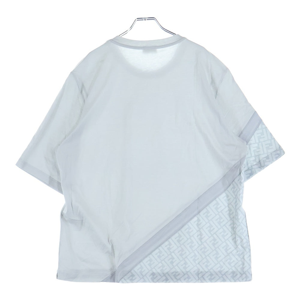 FENDI(フェンディ) 23SS FF柄 ズッカ切替オーバーサイズ半袖Tシャツ FAF682 AN68 グレー