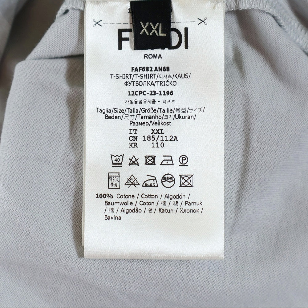 FENDI(フェンディ) 23SS FF柄 ズッカ切替オーバーサイズ半袖Tシャツ FAF682 AN68 グレー