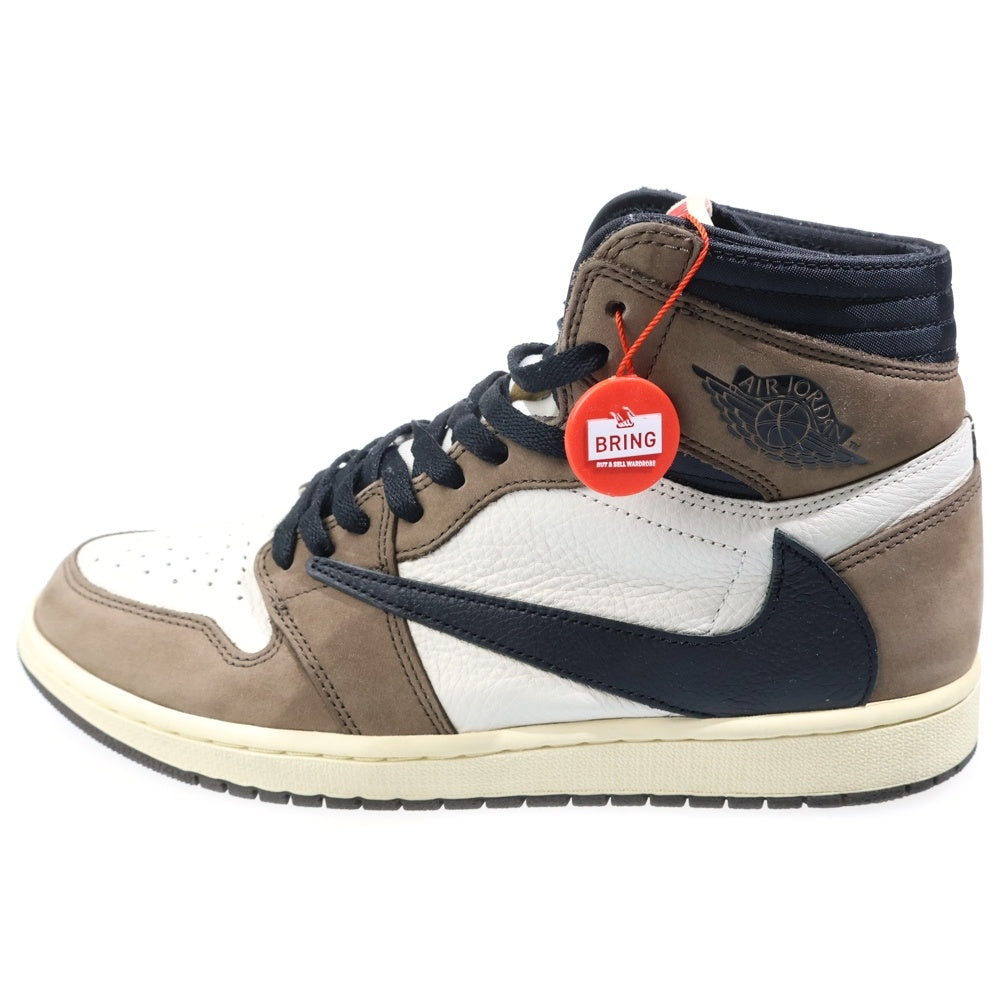 NIKE(ナイキ) ×TRAVIS SCOTT AIR JORDAN 1 HIGH OG TS SP CD4487-100 トラヴィススコット エアジョーダン1 ハイカットスニーカー ブラウン/ホワイト US11/29.0cm