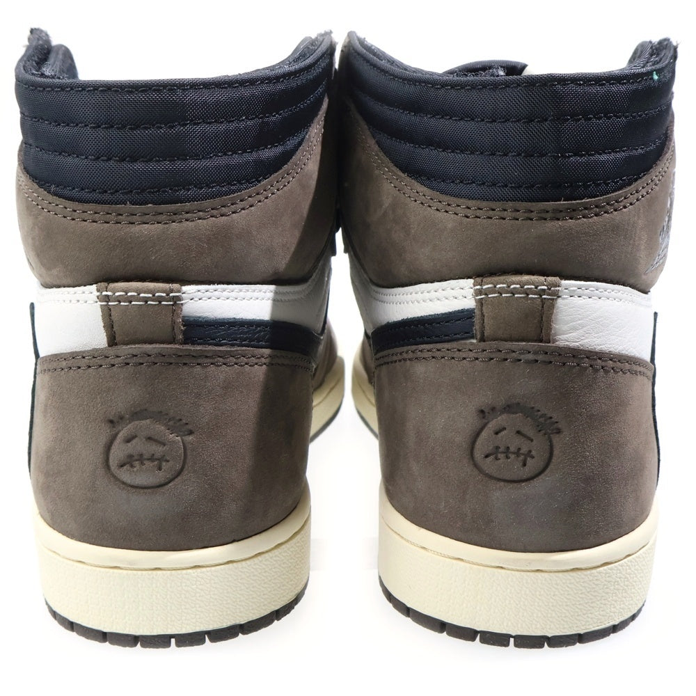 NIKE(ナイキ) ×TRAVIS SCOTT AIR JORDAN 1 RETRO HIGH OG TS SP CD4487-100 トラヴィススコット エアジョーダン1 ハイカットスニーカー ブラウン/ホワイト US9/27cm