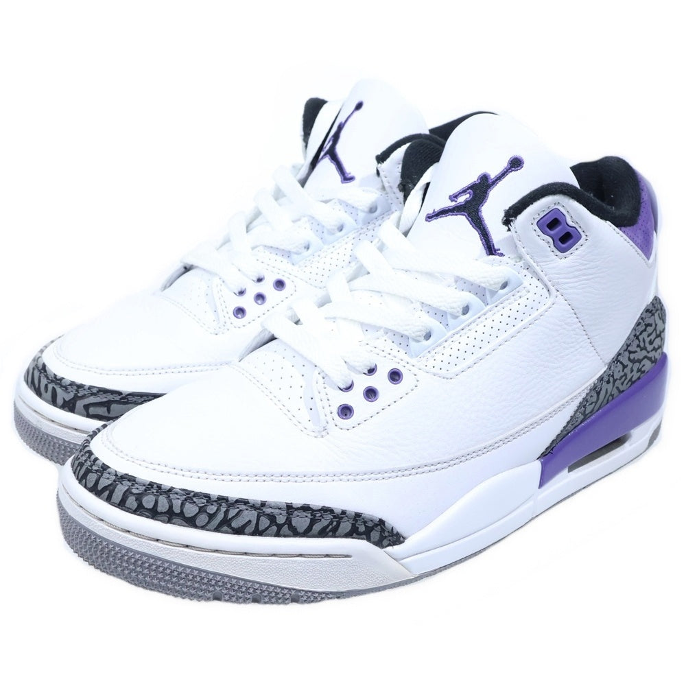 NIKE(ナイキ) AIR JORDAN 3 RETRO DARK IRIS CT8532-105 エアジョーダン3 レトロ ダークアイリス ハイカットスニーカー US9/27.0cm ホワイト/パープル