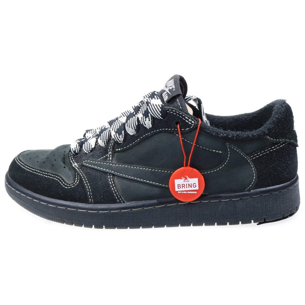 NIKE(ナイキ) ×TRAVIS SCOTT AIR JORDAN 1 LOW OG SP BLACK PHANTOM DM7866-001 エアジョーダン1 ブラックファントム ローカットスニーカー ブラック US9.5/27.5cm