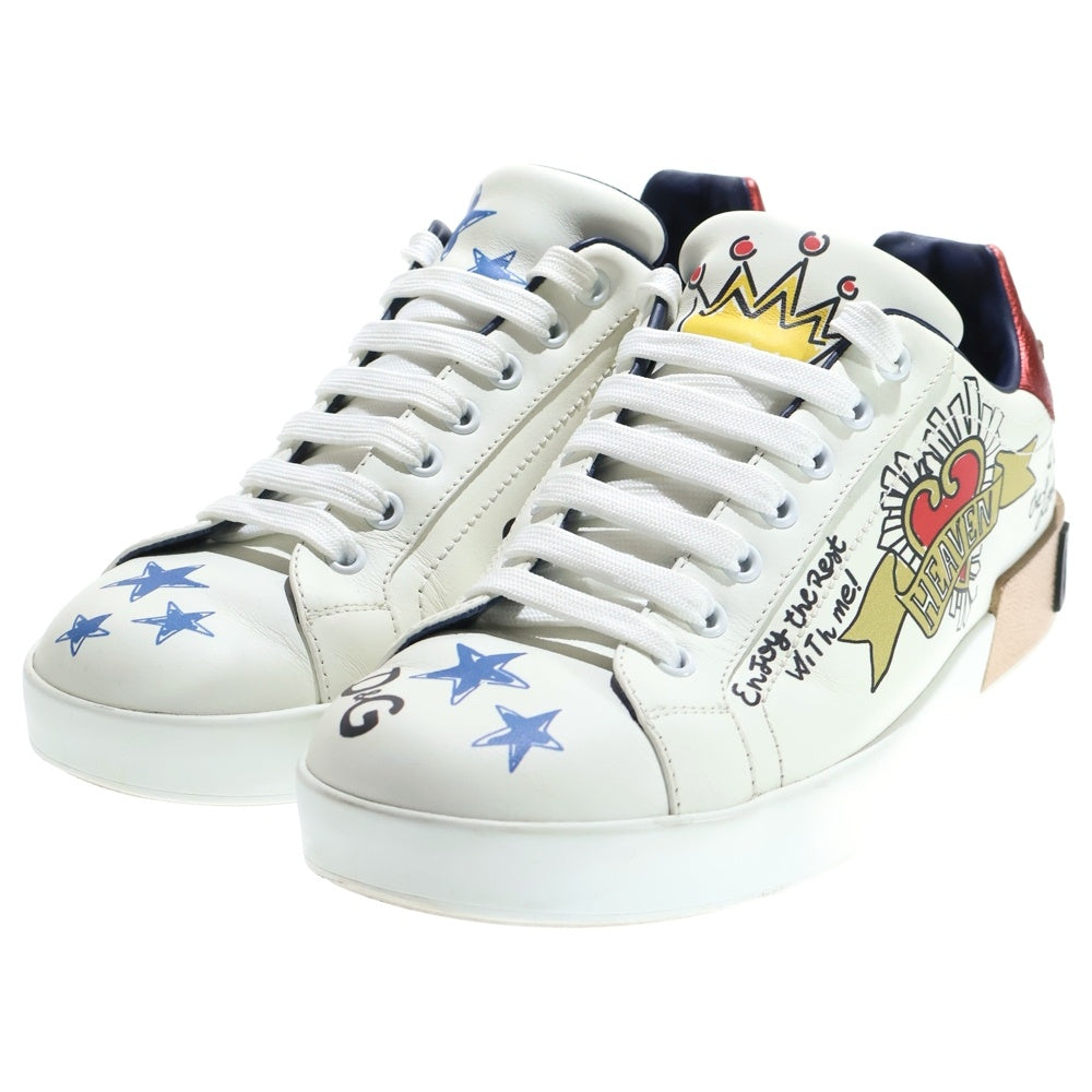 DOLCE & GABBANA(ドルチェアンドガッバーナ) グラフィックプリントレザーローカットスニーカー CS1570 ホワイト 6