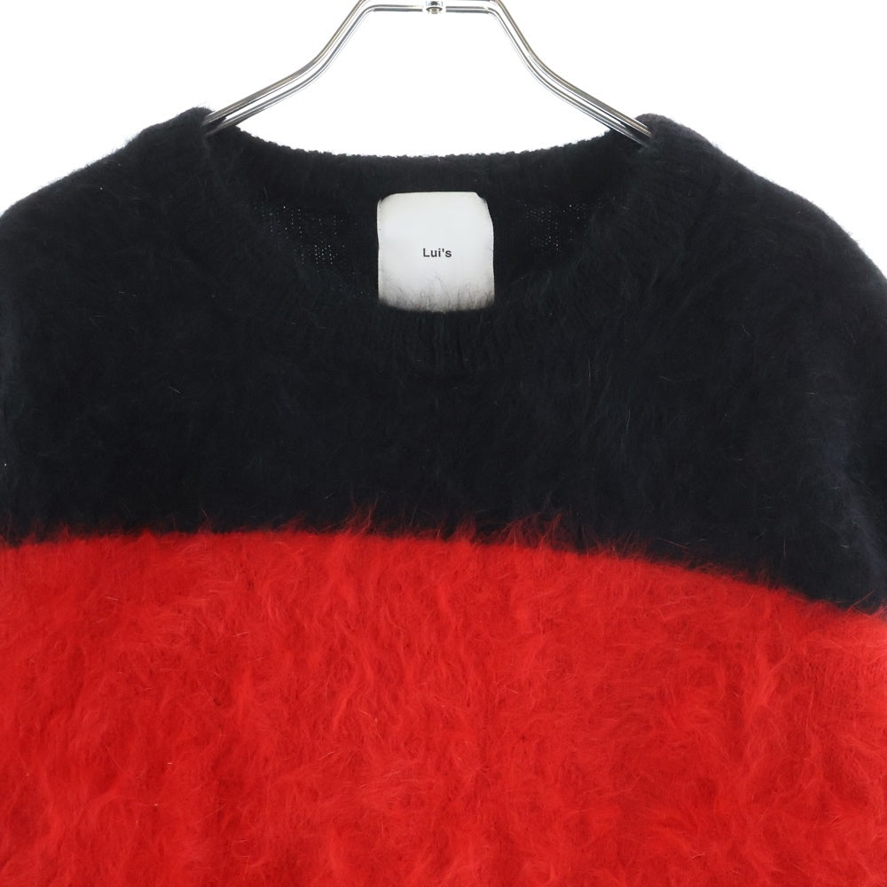 Lui's(ルイス) 17AW アンゴラニット セーター ブラック/レッド LU17S0050320100