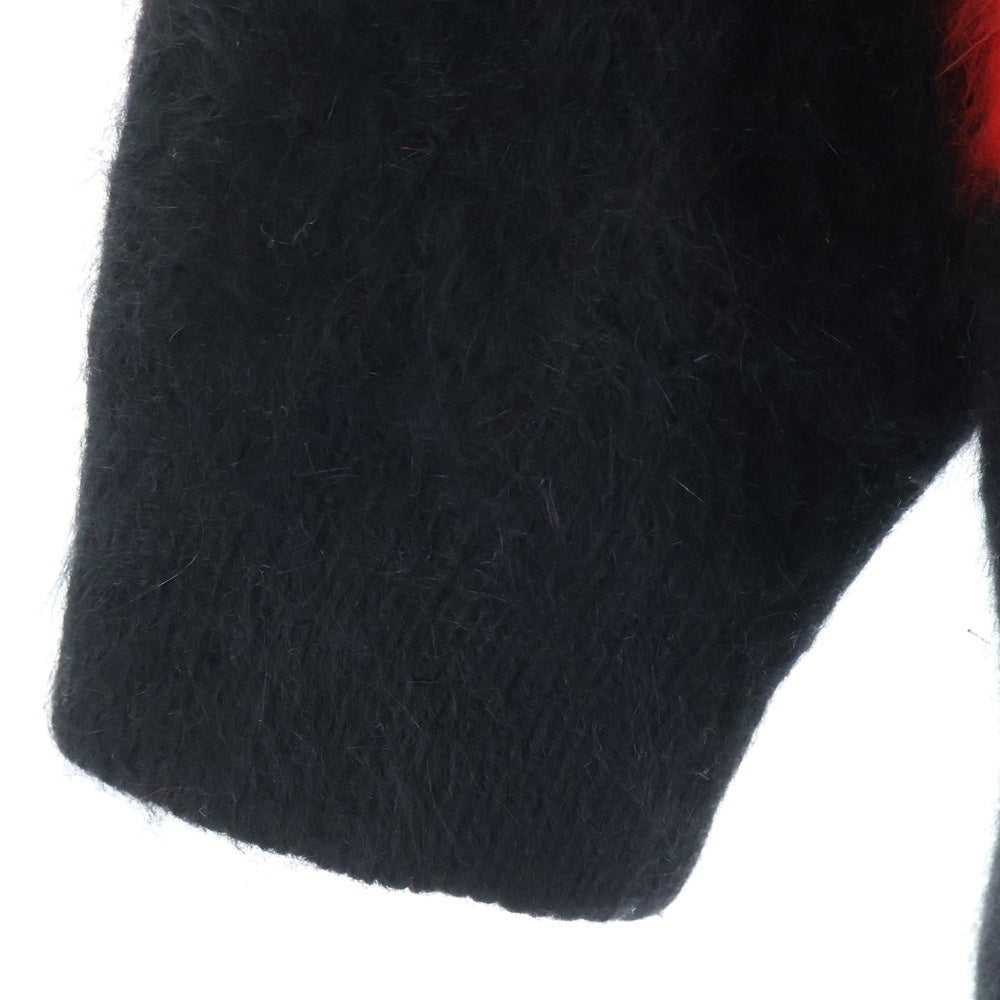 Lui's(ルイス) 17AW アンゴラニット セーター ブラック/レッド LU17S0050320100