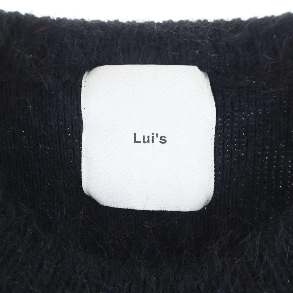 Lui's(ルイス) 17AW アンゴラニット セーター ブラック/レッド LU17S0050320100