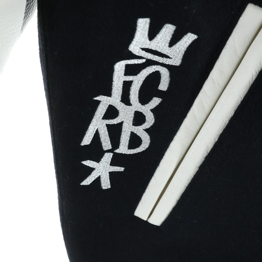 F.C.R.B./F.C.Real Bristol/FCRB(エフシーアールビー/エフシーレアルブリストル) ×ERIC HAZE VARSITY JACKET エリック ヘイズ ヴァーシティ ジャケット FCRB-252145 ブラック/ホワイト
