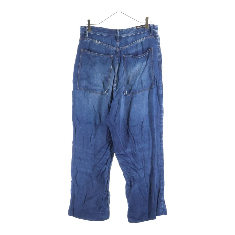 BALENCIAGA(バレンシアガ) TIW58 DENIM TROMPE L'oeiL トロンプルイユ 転写プリント デニムパンツ 621588 インディゴ