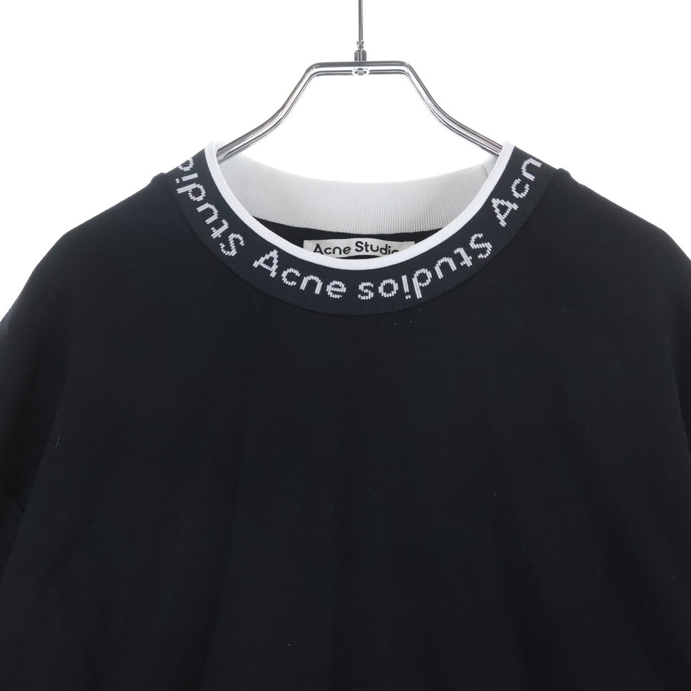 Acne Studios(アクネ ストゥディオズ) EXTORR LOGO RIB エクスター ネックロゴ 半袖Tシャツ BL0221 ブラック
