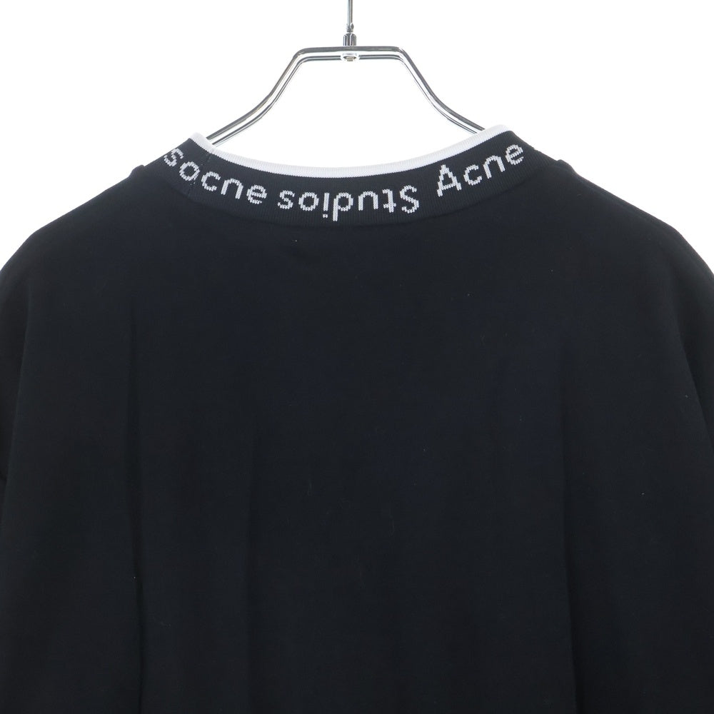 Acne Studios(アクネ ストゥディオズ) EXTORR LOGO RIB エクスター ネックロゴ 半袖Tシャツ BL0221 ブラック