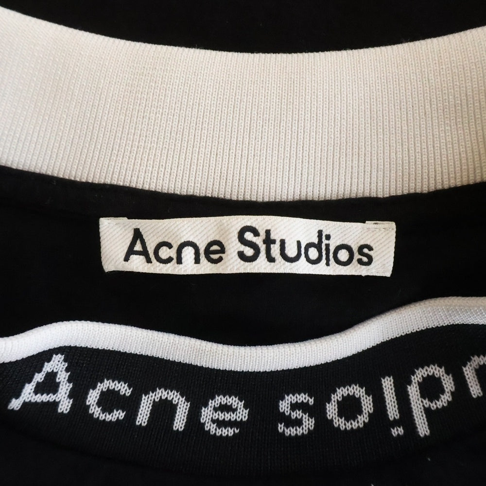 Acne Studios(アクネ ストゥディオズ) EXTORR LOGO RIB エクスター ネックロゴ 半袖Tシャツ BL0221 ブラック
