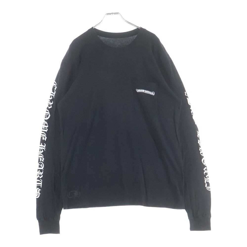 CHROME HEARTS(クロムハーツ) CH SCROLL LOGO L/S TEE スクロールロゴ アームプリント長袖Tシャツ ブラック