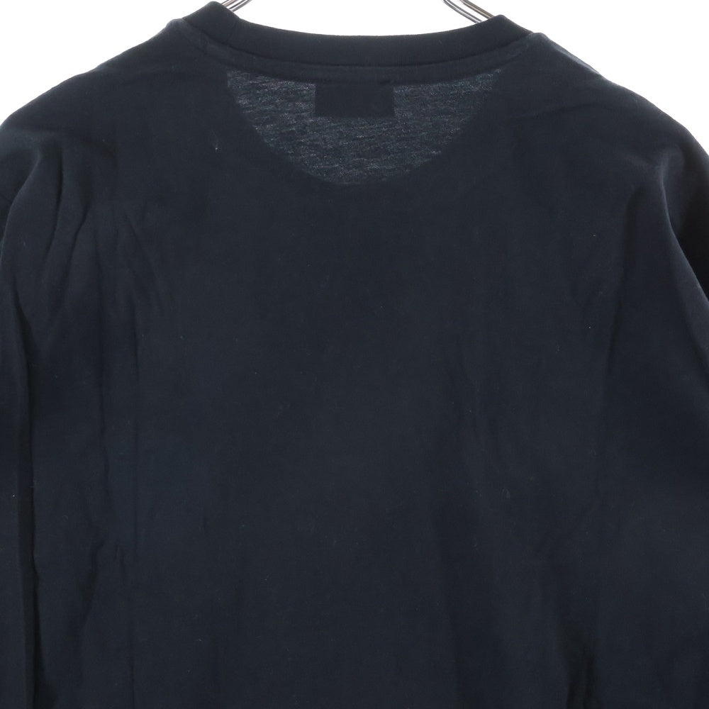 DIESEL(ディーゼル) フロントサイドロゴプリント 長袖Tシャツ コットン ブラック