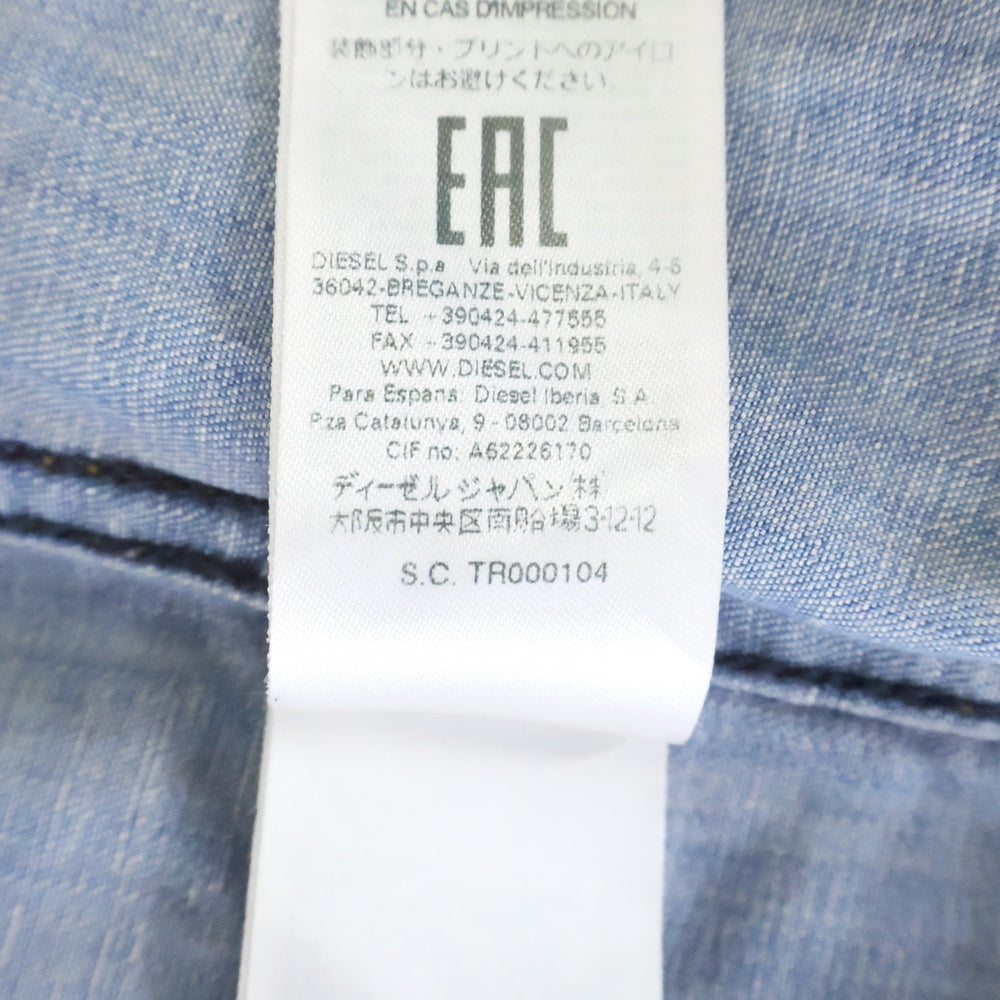 DIESEL(ディーゼル) デニム 長袖シャツ コットン リネン ライトブルー