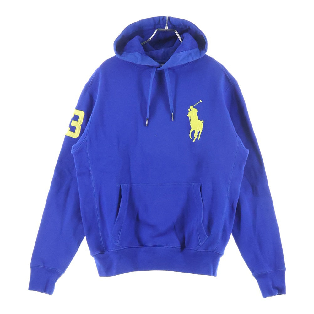 RALPH LAUREN(ラルフローレン) フロントロゴ刺繍 スウェットプルオーバーパーカー コットン ブルー