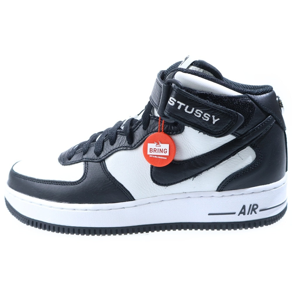 NIKE(ナイキ) ×STUSSY AIR FORCE 1 MID DJ7840-002 ステューシー エアフォース1 ミッドカットスニーカー ホワイト/ブラック US9.5/27.5cm