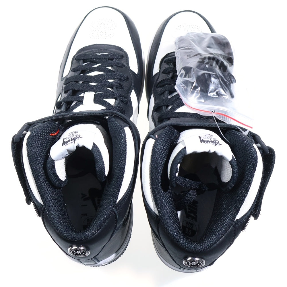 NIKE(ナイキ) ×STUSSY AIR FORCE 1 MID DJ7840-002 ステューシー エアフォース1 ミッドカットスニーカー ホワイト/ブラック US9.5/27.5cm