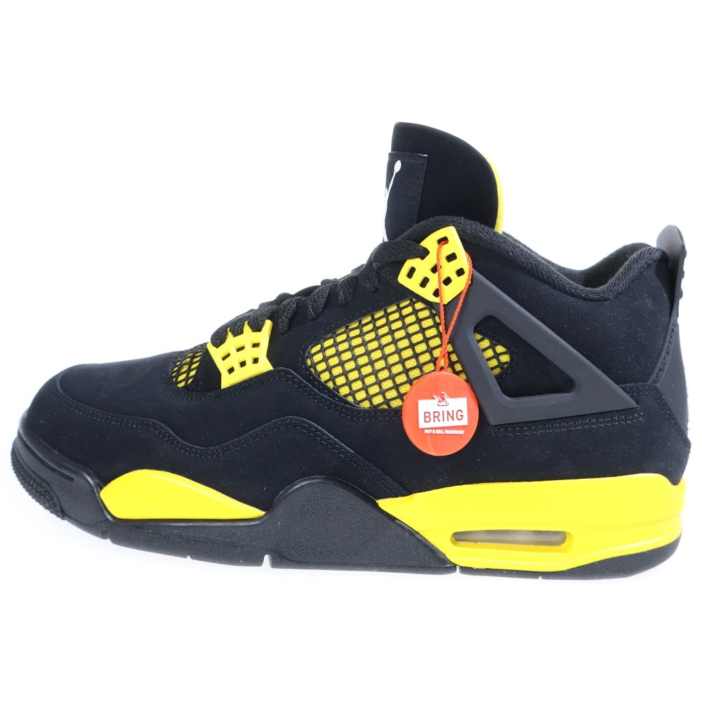 NIKE(ナイキ) AIR JORDAN 4 RETRO THUNDER DH6927-017 エアジョーダン 4 レトロ サンダー ハイカットスニーカー ブラック/イエロー US9.5/27.5cm