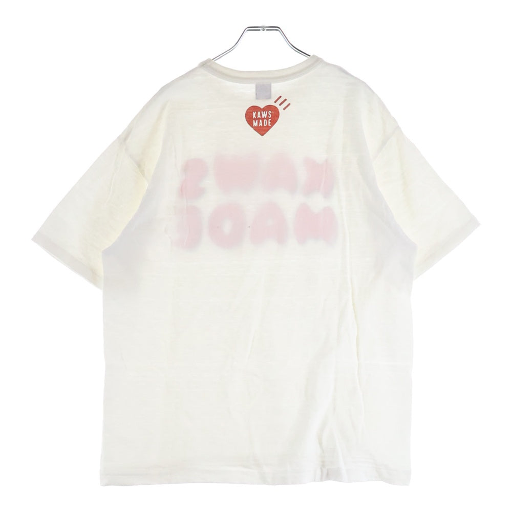 HUMAN MADE(ヒューマンメイド) ×KAWS ×カウズ フロントプリント半袖Tシャツ 半袖カットソー ホワイト