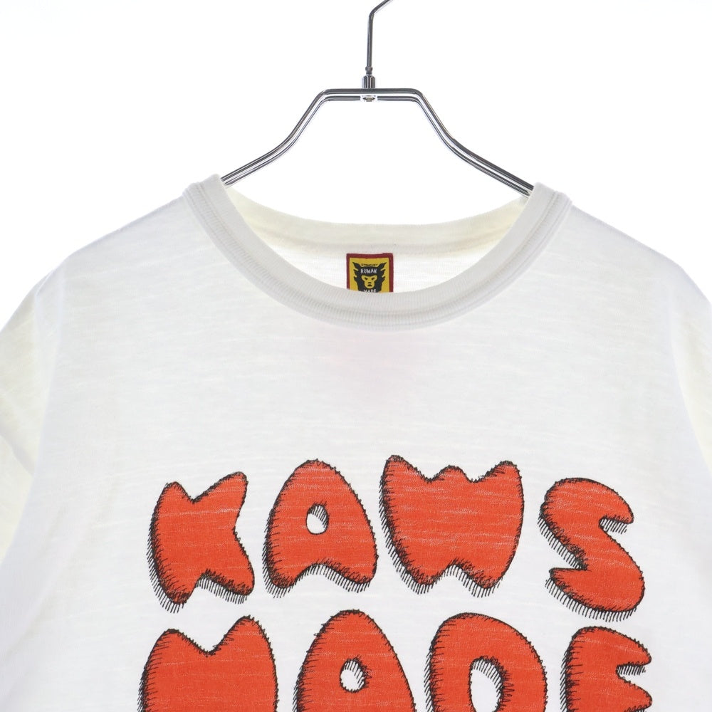 HUMAN MADE(ヒューマンメイド) ×KAWS ×カウズ フロントプリント半袖Tシャツ 半袖カットソー ホワイト