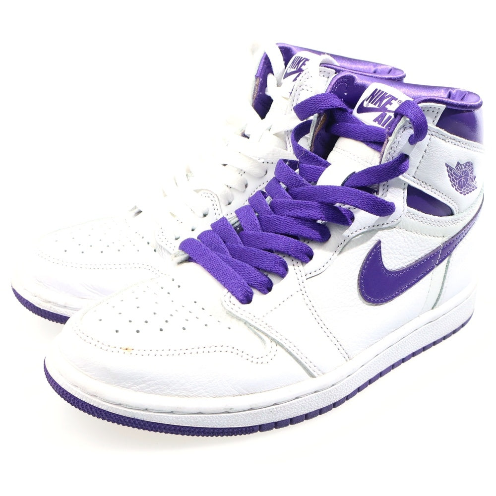 NIKE(ナイキ) Women's Air Jordan 1 High OG CD0461-151 ウィメンズ エアジョーダン1 メタリックパープル ハイカットスニーカー ホワイト/パープル US6.5/23.5cm レディース