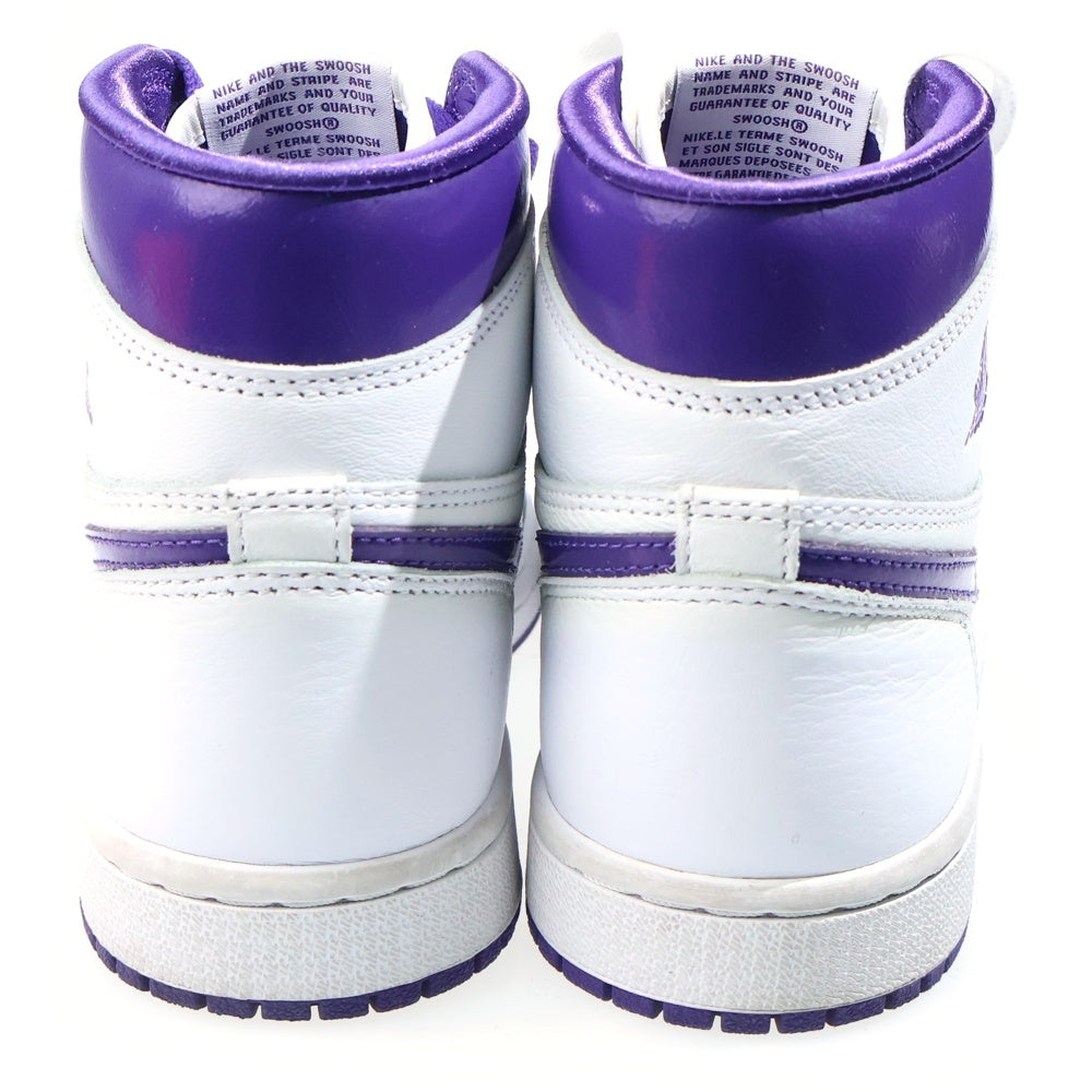 NIKE(ナイキ) Women's Air Jordan 1 High OG CD0461-151 ウィメンズ エアジョーダン1 メタリックパープル ハイカットスニーカー ホワイト/パープル US6.5/23.5cm レディース