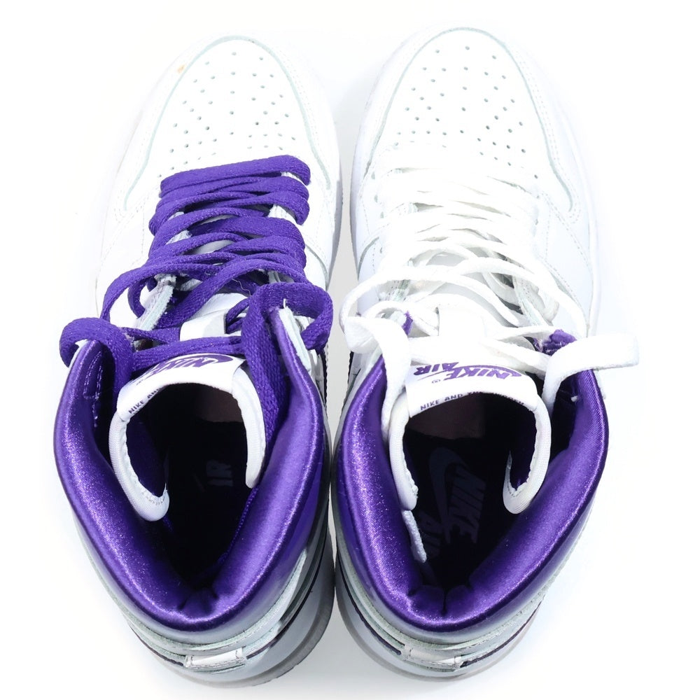 NIKE(ナイキ) Women's Air Jordan 1 High OG CD0461-151 ウィメンズ エアジョーダン1 メタリックパープル ハイカットスニーカー ホワイト/パープル US6.5/23.5cm レディース