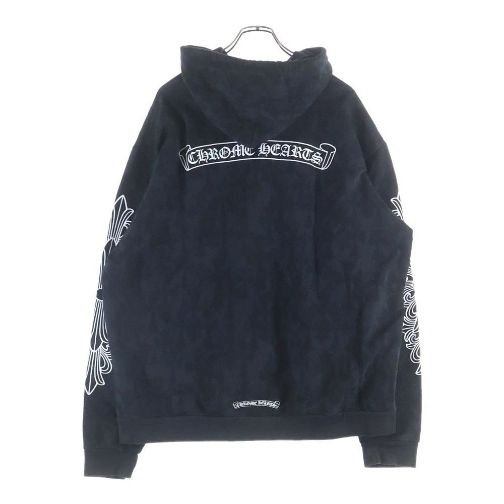 CHROME HEARTS(クロムハーツ) Graveyard グレイブヤード 総柄セメタリー アームフローラル プルオーバーパーカー ブラック