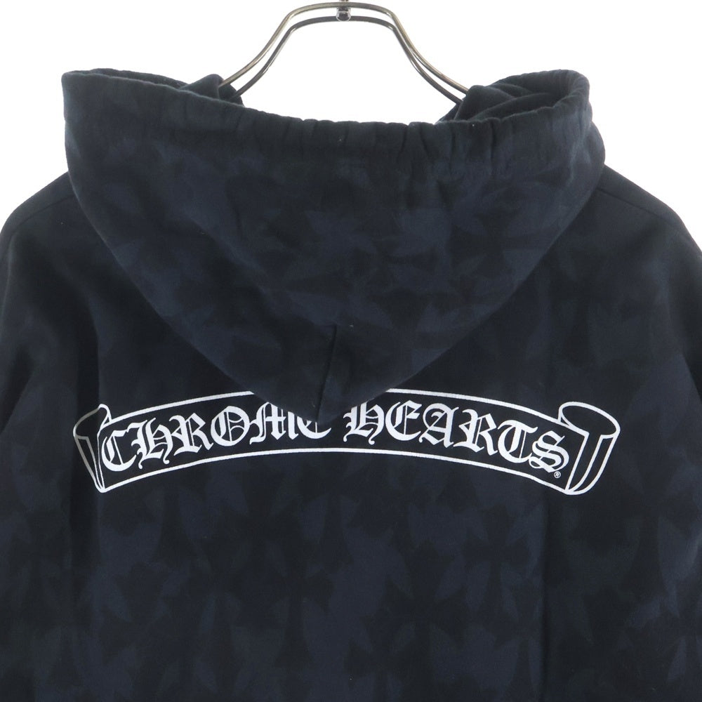 CHROME HEARTS(クロムハーツ) Graveyard グレイブヤード 総柄セメタリー アームフローラル プルオーバーパーカー ブラック