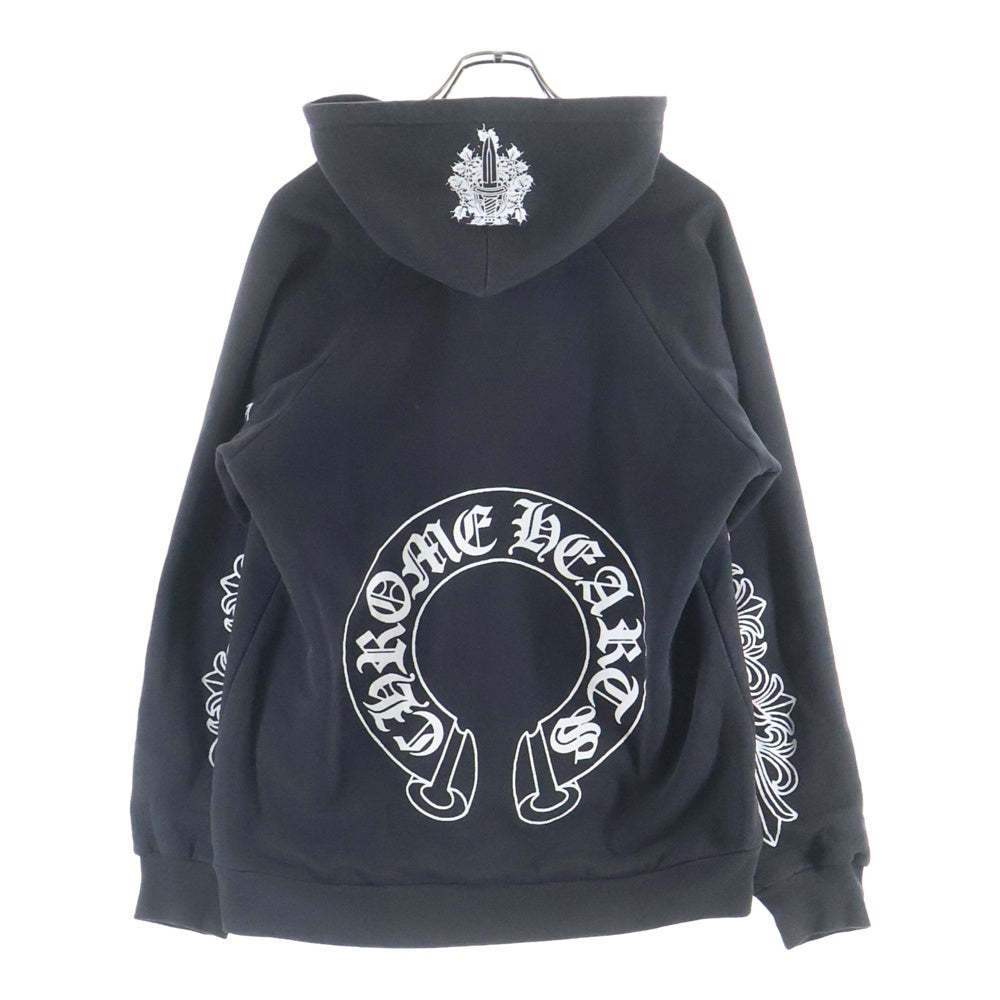 CHROME HEARTS(クロムハーツ) OLD オールド 裏地サーマル アームフローラル プリント プルオーバーパーカー ブラック