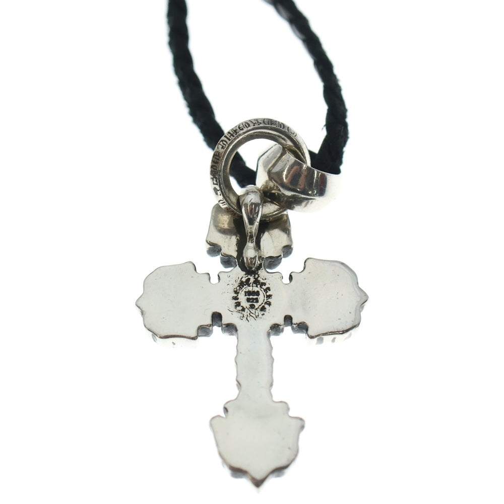 CHROME HEARTS(クロムハーツ) FILIG CROSS-XS w/SPIKE LEATHER BRAID