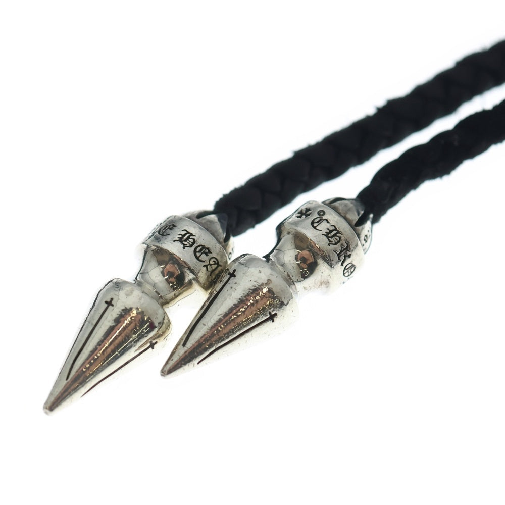 CHROME HEARTS(クロムハーツ) FILIG CROSS-XS w/SPIKE LEATHER BRAID