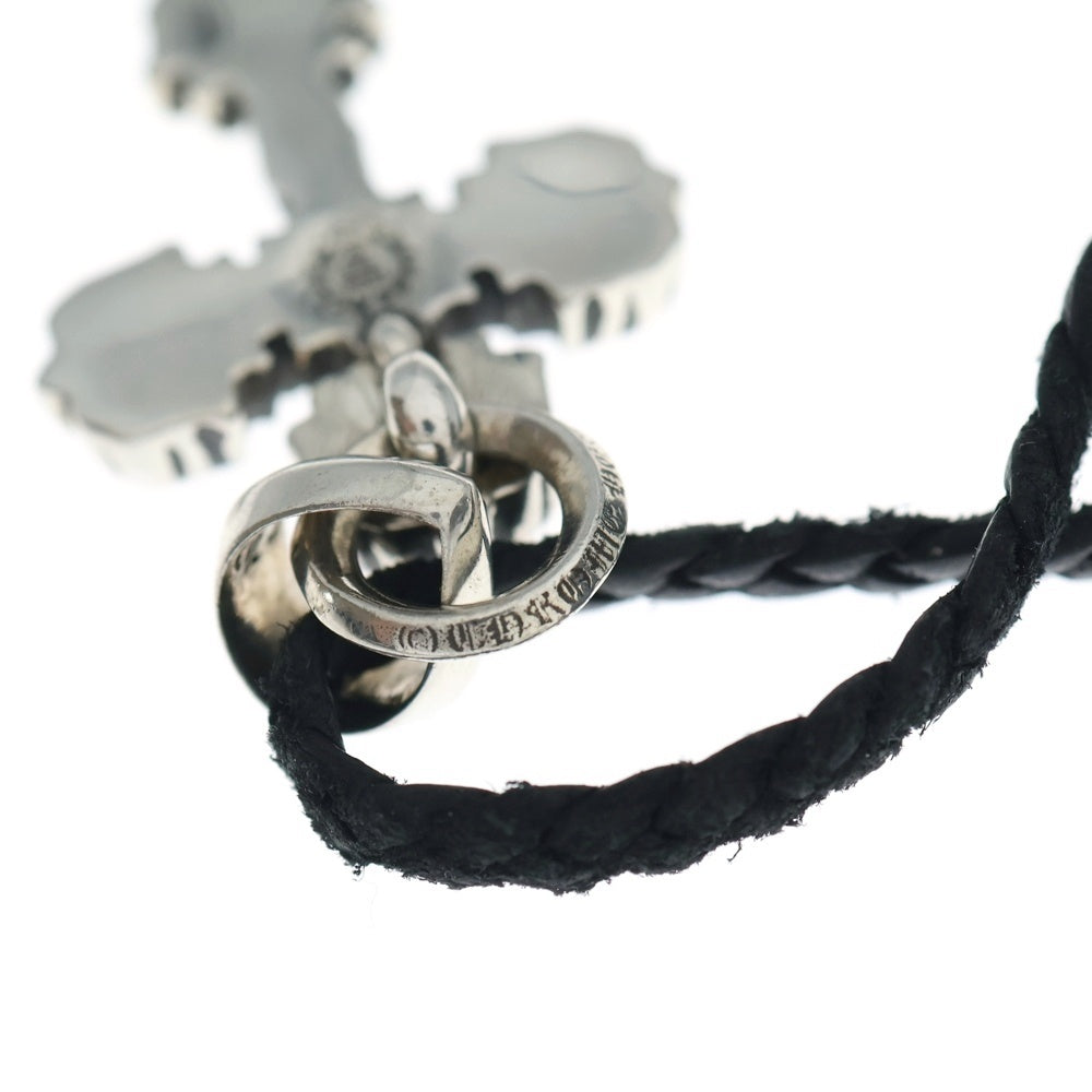 CHROME HEARTS(クロムハーツ) FILIG CROSS-XS w/SPIKE LEATHER BRAID