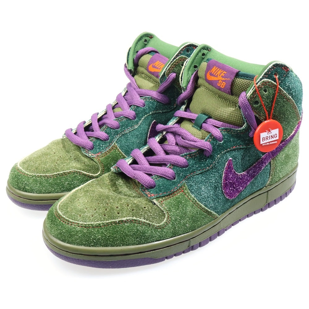 NIKE SB(ナイキエスビー) 【観賞用2010年製】DUNK HIGH SKUNK 420 313171-300 ダンク スカンク ハイカットスニーカー US8.5/26.5cm グリーン/パープル