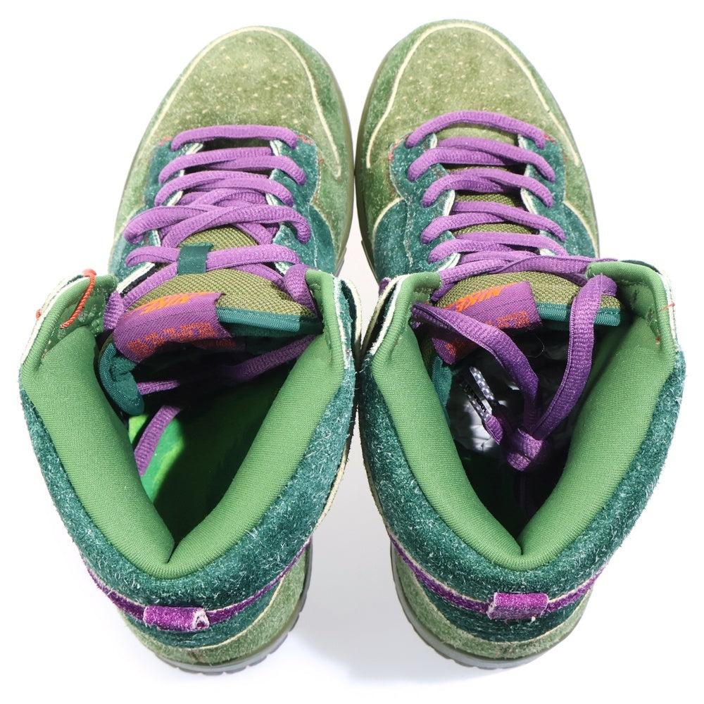 NIKE SB(ナイキエスビー) 【観賞用2010年製】DUNK HIGH SKUNK 420 313171-300 ダンク スカンク ハイカットスニーカー US8.5/26.5cm グリーン/パープル