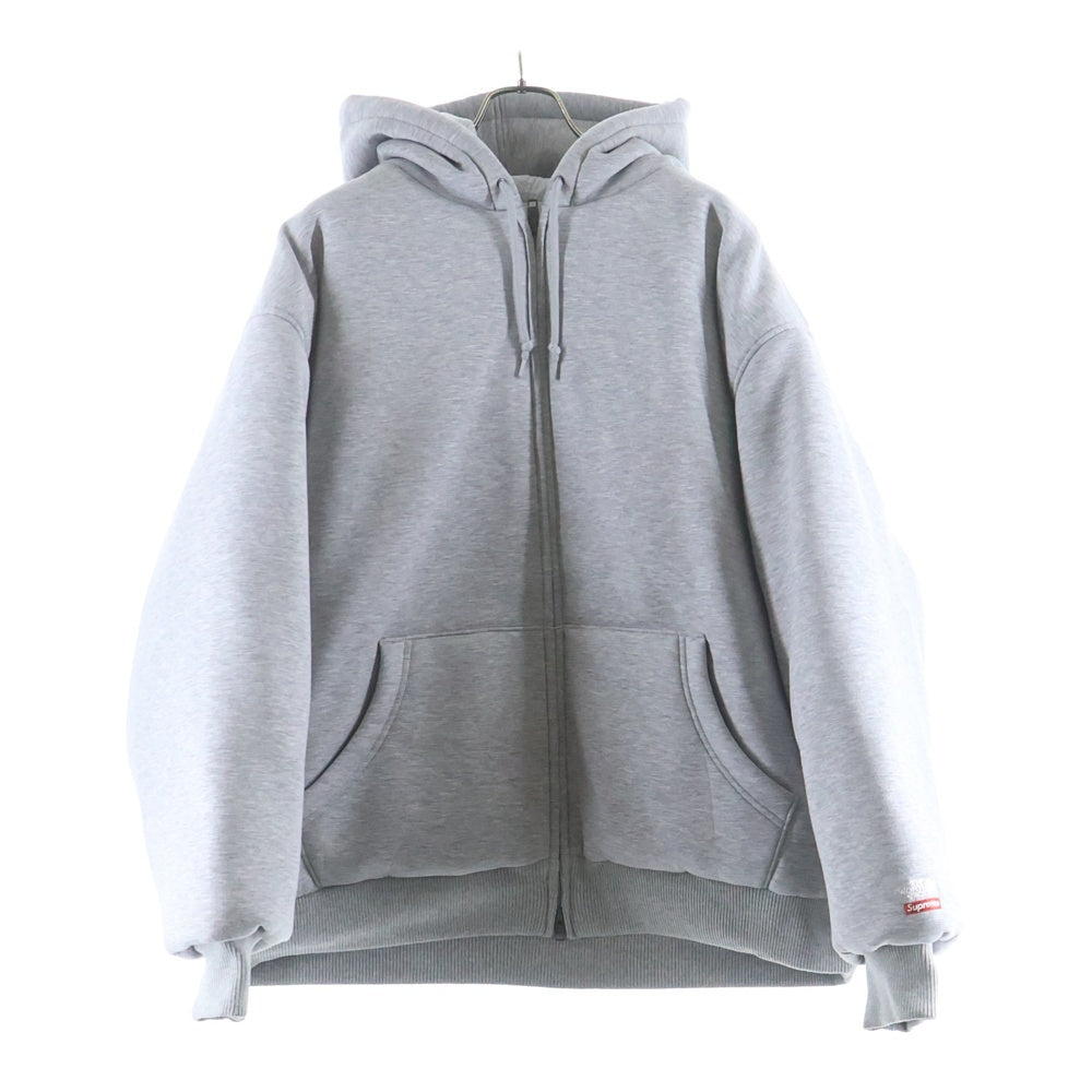 SUPREME(シュプリーム) 24AW ×THE NORTH FACE Down Filled Zip Up Hooded Sweatshirt ダウン フルジップアップ フーディー グレー