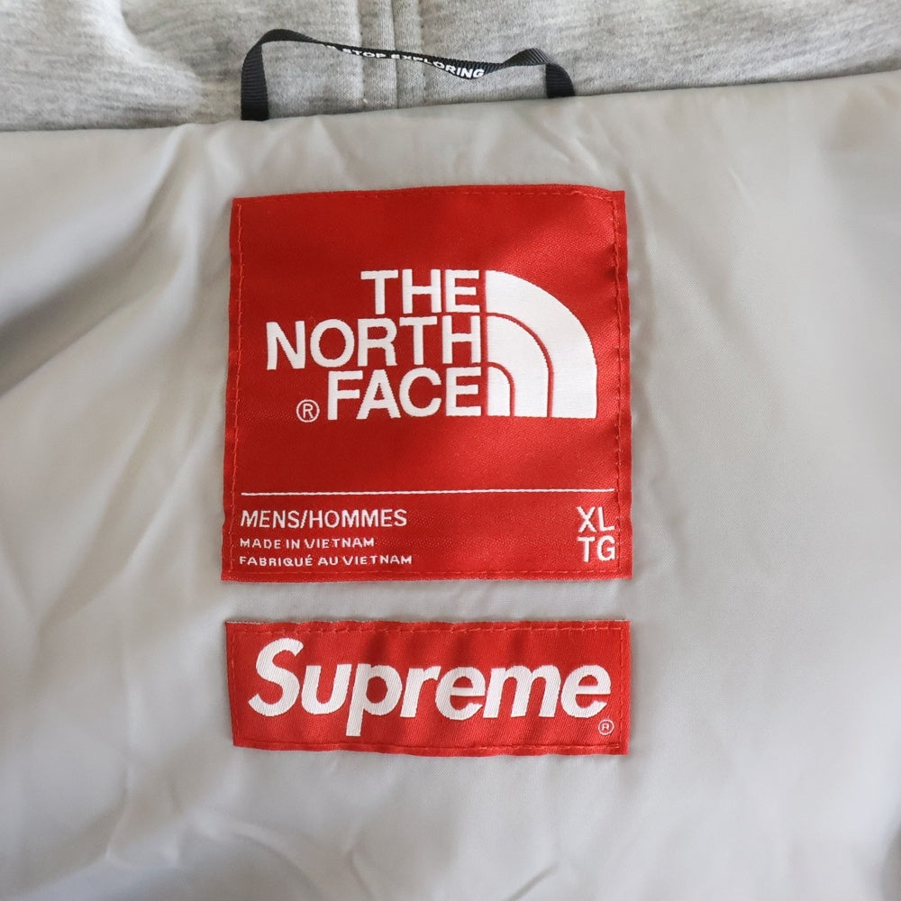 SUPREME(シュプリーム) 24AW ×THE NORTH FACE Down Filled Zip Up Hooded Sweatshirt ダウン フルジップアップ フーディー グレー