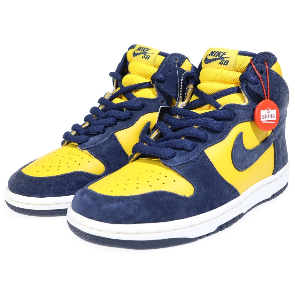 NIKE(ナイキ) 【観賞用2005年製】20周年 DUNK HIGH MICHIGAN 305050-741 ダンク ミシガン ハイカットスニーカー イエロー/ネイビー US8.5/26.5cm
